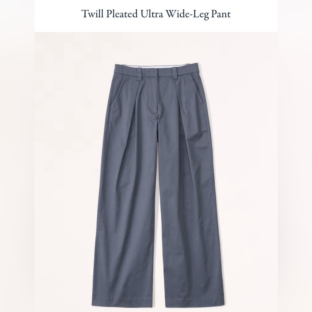 Abercrombie Twill Pleated Ultra Wide Leg Pant (size 27, color: green)